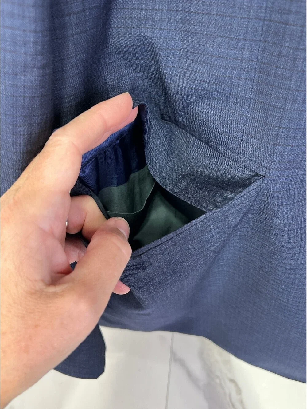 Canali Men's Navy Blue Wool Suit Jacket Size US 38 (EU 56R)